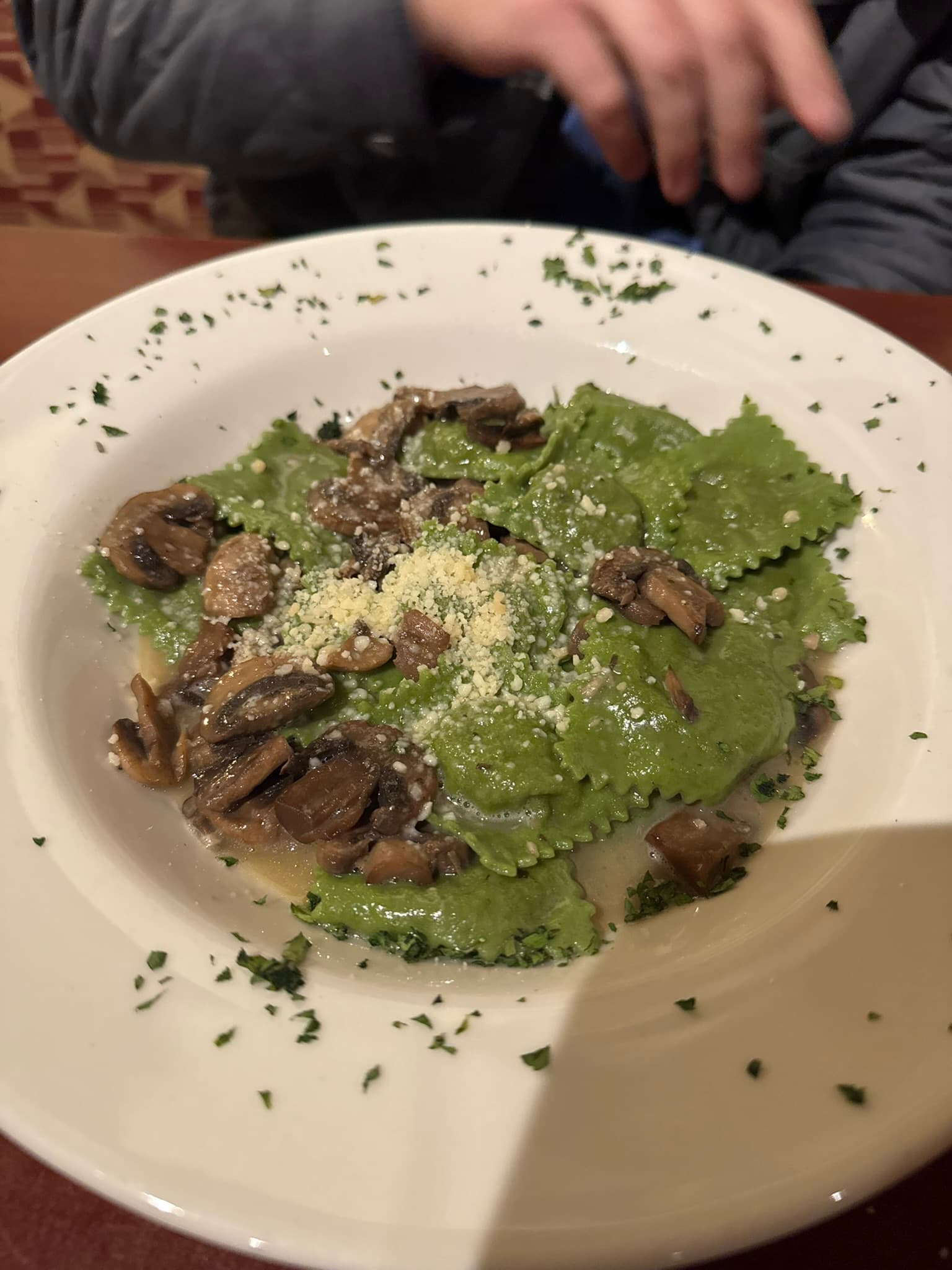 Green ravioli
